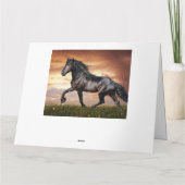 Mooie zwarte paard kaart (Achterkant)