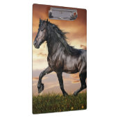 Mooie zwarte paard klembord (Rechts)
