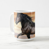 Mooie zwarte paard koffiemok (Voorkant links)