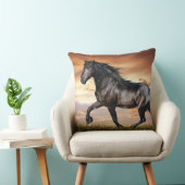 Mooie zwarte paard kussen (Stoel)