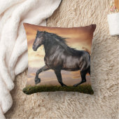 Mooie zwarte paard kussen (Deken)