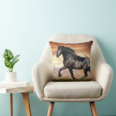 Mooie zwarte paard kussen (Stoel)