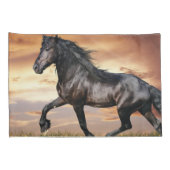 Mooie zwarte paard kussensloop (Achterkant-Rechts)