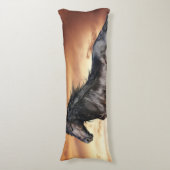 Mooie zwarte paard lichaamskussen (Voorkant Verticaal)