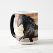 Mooie zwarte paard magische mok (Voorkant links)