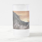 Mooie zwarte paard matglas bierpul (Center)