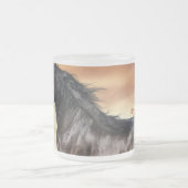 Mooie zwarte paard matglas koffiemok (Center)