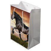 Mooie zwarte paard medium cadeauzakje (Achterkant Gekanteld)