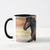 Mooie zwarte paard mok (Links)