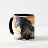 Mooie zwarte paard mok (Voorkant links)