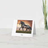 Mooie zwarte paard notitiekaartje (Achterkant)