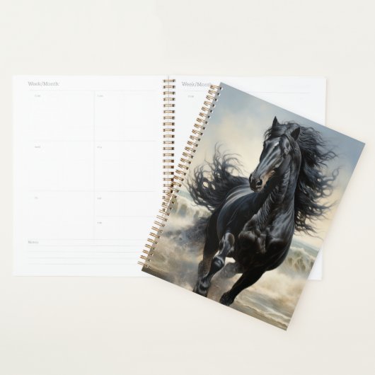 Mooie zwarte paard planner