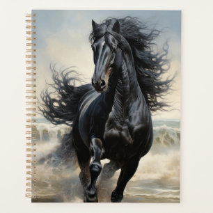 Mooie zwarte paard planner