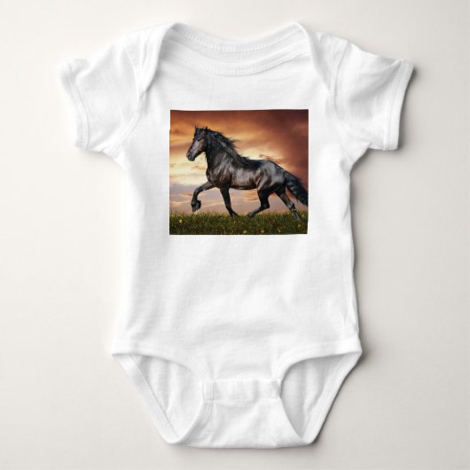Mooie zwarte paard romper (Voorkant)