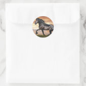 Mooie zwarte paard ronde sticker (Tas)