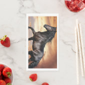 Mooie zwarte paard servet (Insitu)