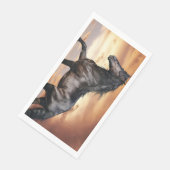 Mooie zwarte paard servet (Hoek)