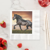 Mooie zwarte paard servet (Insitu)