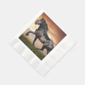Mooie zwarte paard servet (Hoek)
