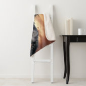 Mooie zwarte paard sherpa deken (In situ)