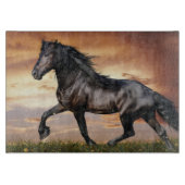 Mooie zwarte paard snijplank (Voorkant)