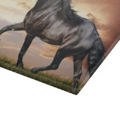 Mooie zwarte paard snijplank (Hoek)