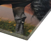 Mooie zwarte paard snijplank (Hoek)