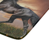 Mooie zwarte paard snijplank (Hoek)