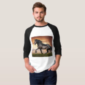 Mooie zwarte paard t-shirt (Voorkant volledig)