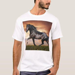 Mooie zwarte paard t-shirt