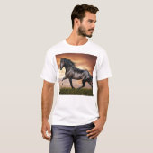 Mooie zwarte paard t-shirt (Voorkant volledig)