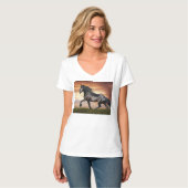 Mooie zwarte paard t-shirt (Voorkant volledig)