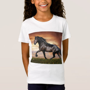 Mooie zwarte paard t-shirt