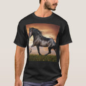 Mooie zwarte paard t-shirt (Voorkant)