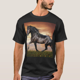 Mooie zwarte paard t-shirt