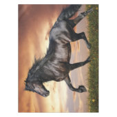 Mooie zwarte paard tafelkleed (Voorkant)