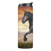 Mooie zwarte paard thermosbeker (Gedraaid links)