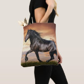Mooie zwarte paard tote bag (Dichtbij)