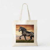Mooie zwarte paard tote bag (Achterkant)