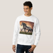 Mooie zwarte paard trui (Voorkant volledig)