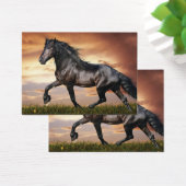 Mooie zwarte paard visitekaartje (Bureau)