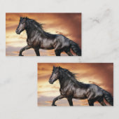 Mooie zwarte paard visitekaartje (Voorkant / Achterkant)