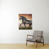 Mooie zwarte paard wandkleed (In situ)