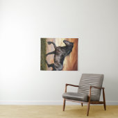 Mooie zwarte paard wandkleed (In Situ (horizontaal))