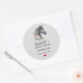 Mooie zwarte paardenkop Waterverf kaars zeep Ronde Sticker (Envelop)