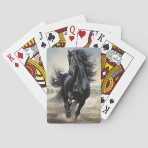 Mooie Zwarte Paardensport Pokerkaarten