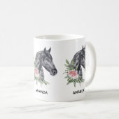 Mooie zwarte paarse kop portret Waterverf (Voorkant rechts)