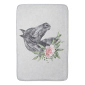 Mooie zwarte paarse kop portret Waterverf Badmat (Voorkant Verticaal)