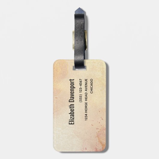 Mooie zwarte paarse kop portret Waterverf Bagagelabel (Achterkant verticaal)