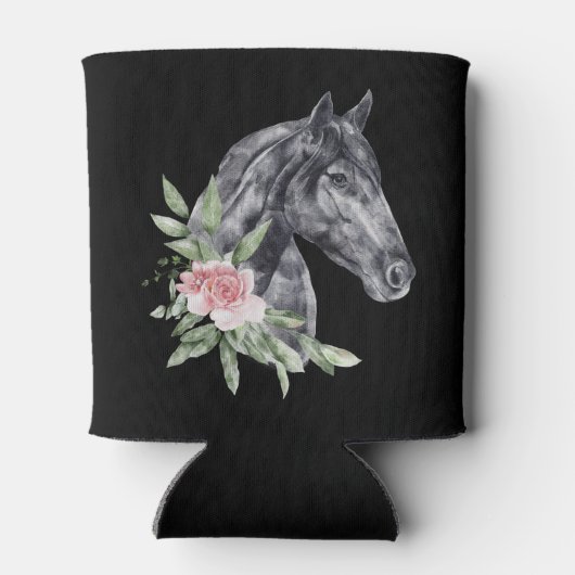 Mooie zwarte paarse kop portret Waterverf Blikjeskoeler (Achterkant)